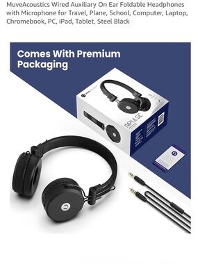 2 for $30 | Foldable Over-Ear Headphones in Black